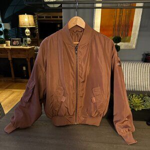 Alo Rose Gold Bomber Jacket, Size XS (runs large)